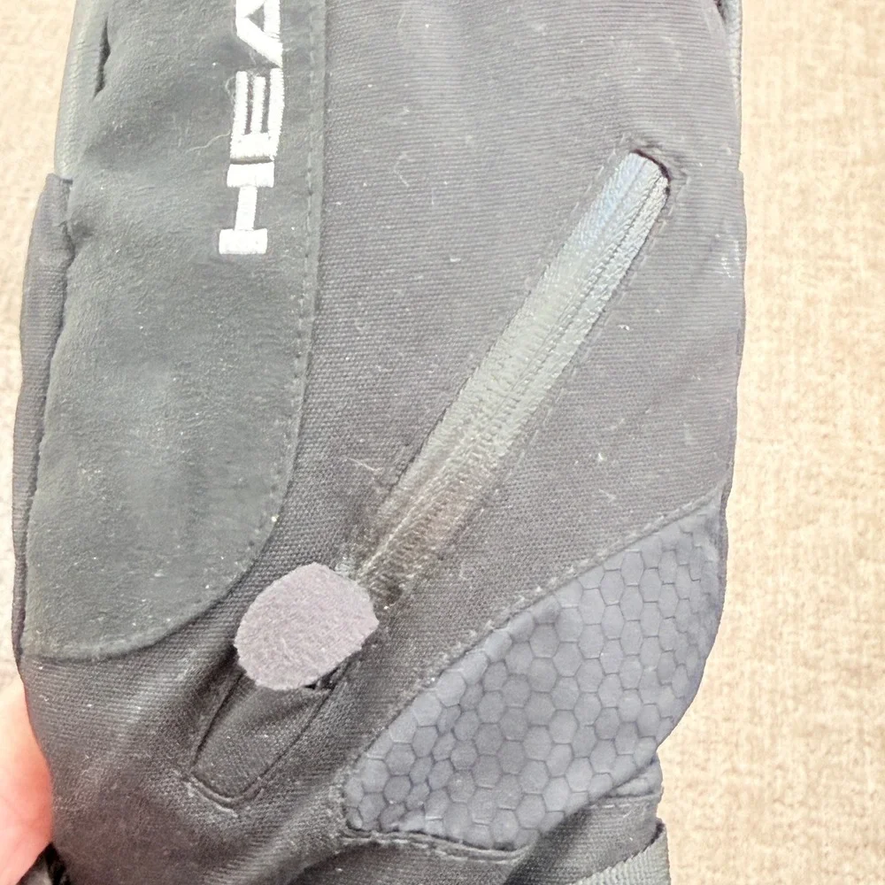 Head Unisex Mittens Waterproof Breathable Zipper Pocket Small Black Ski Snow